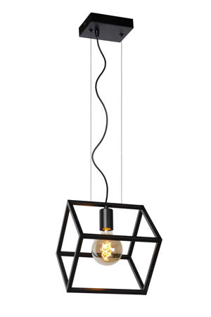 FABIAN - Hanglamp - 1xE27 - Zwart 