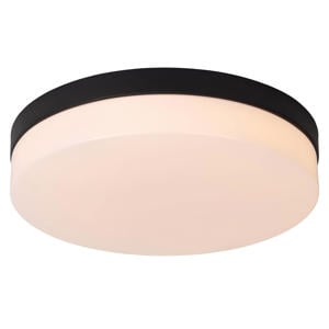 BISKIT - Plafonnière Badkamer - Ø34,5 cm - LED - 1x24W 2700K - IP44 - Beweging & dag/nacht sensor - Zwart