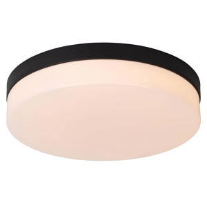 BISKIT - Plafonnière Badkamer - Ø34,5 cm - LED - 1x24W 2700K - IP44 - Beweging & dag/nacht sensor - Zwart