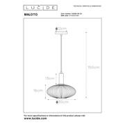 thumbnail: Lucide MALOTO - Hanglamp - Ø30 cm - 1xE27 - Groen