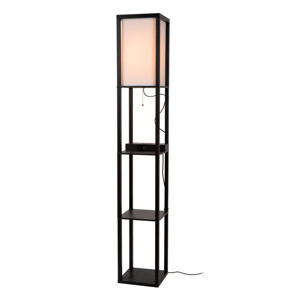 MENNO - Vloerlamp - 1xE27 - Met draadloze oplader - Zwart