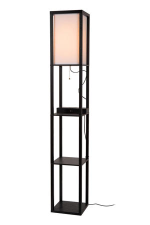 MENNO - Vloerlamp - 1xE27 - Met draadloze oplader - Zwart 