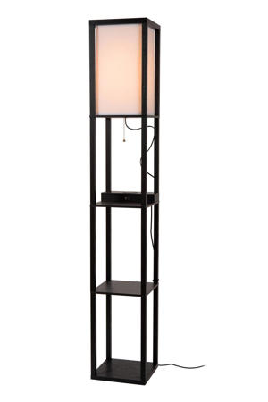 MENNO - Vloerlamp - 1xE27 - Met draadloze oplader - Zwart
