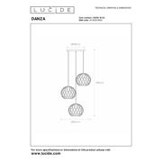 thumbnail: Lucide DANZA - Hanglamp - Ø50 cm - 3xE27 - Mat Goud / Messing