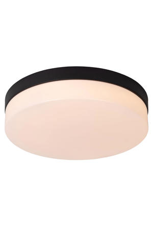 BISKIT - Plafonnière Badkamer - Ø28 cm - LED - 1x18W 2700K - IP44 - Beweging & dag/nacht sensor - Zwart