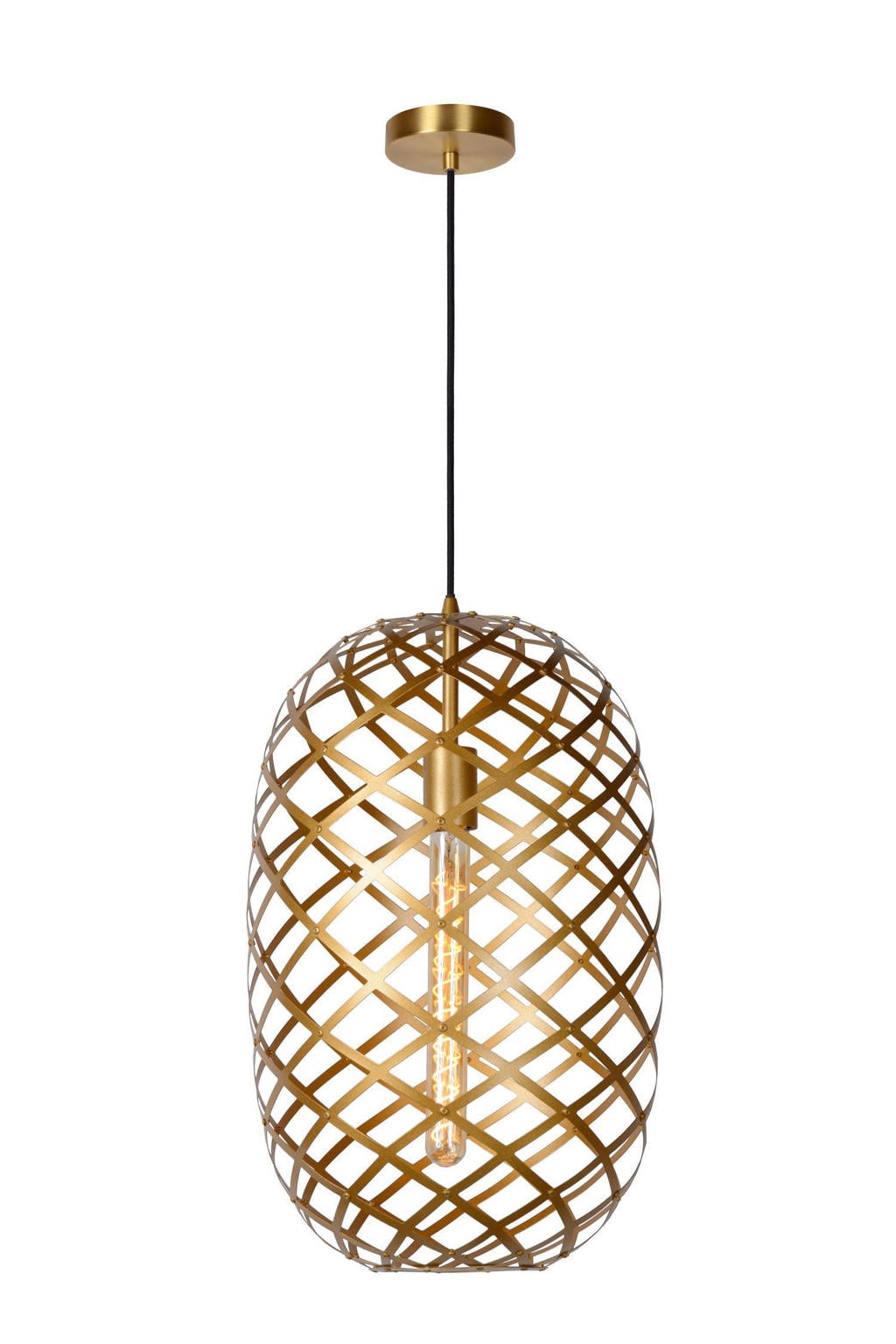 Lucide WOLFRAM - Hanglamp - Ø32 cm - 1xE27 - Mat Goud / Messing