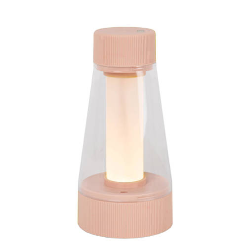 Lucide LORALI - Oplaadbare Tafellamp Binnen/Buiten - Accu/Batterij - Ø7,7 cm - LED Dimb. - IP44 - Roze afbeelding