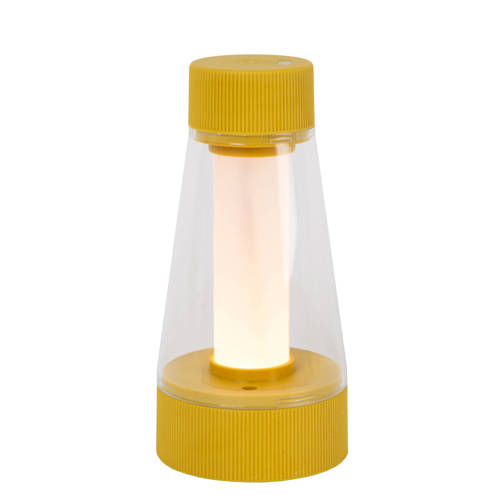 Lucide LORALI - Oplaadbare Tafellamp Binnen/Buiten - Accu/Batterij - Ø7,7 cm - LED Dimb. - IP44 - Okergeel afbeelding