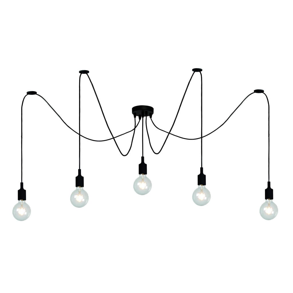 Lucide FIX - Hanglamp - 5xE27 - Zwart