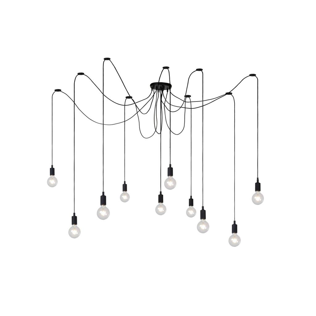 Lucide FIX - Hanglamp - 10xE27 - Zwart