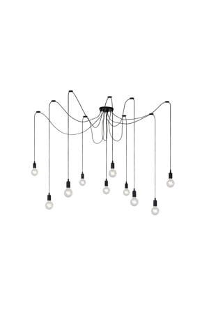 FIX - Hanglamp - 10xE27 - Zwart