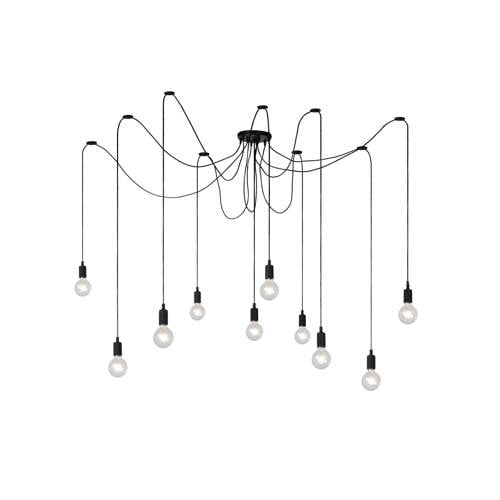 Lucide FIX - Hanglamp - 10xE27 - Zwart afbeelding