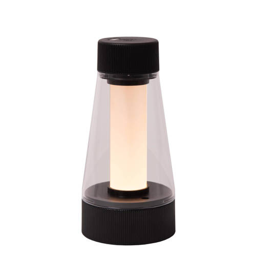 Lucide LORALI - Oplaadbare Tafellamp Binnen/Buiten - Accu/Batterij - Ø7,7 cm - LED Dimb. - IP44 - Zwart afbeelding
