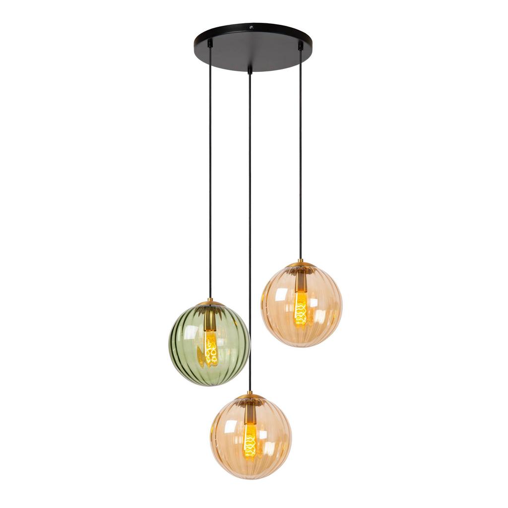Lucide MONSARAZ - Hanglamp - Ø35 cm - 3xE27 - Groen