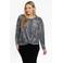YOEK top met dierenprint grijs/zwart