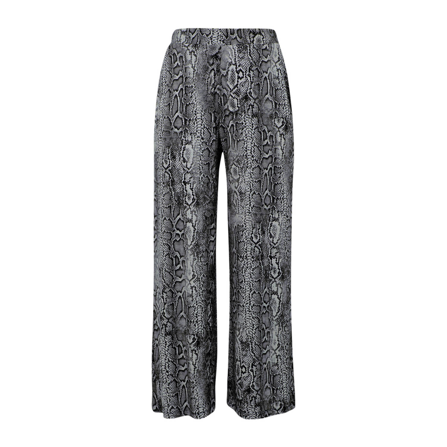 YOEK loose fit broek met dierenprint grijs zwart