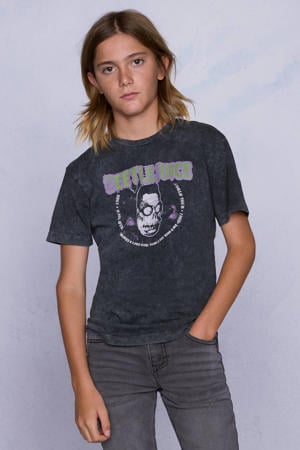 T-shirt License Beetlejuice Acid Wash