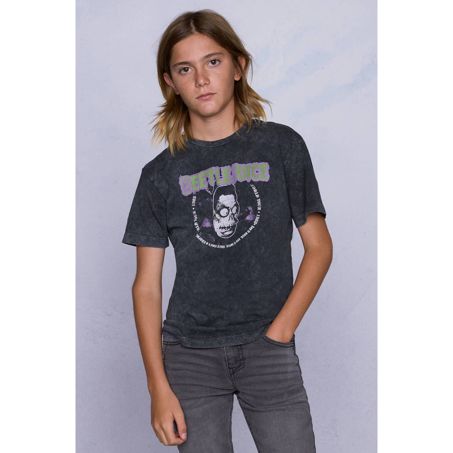 Coolcat T-shirt License Beetlejuice Acid Wash