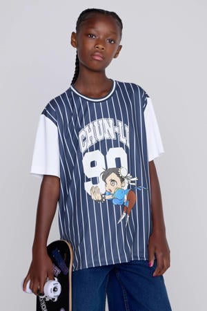 T-shirt Chun Lee blauw / wit