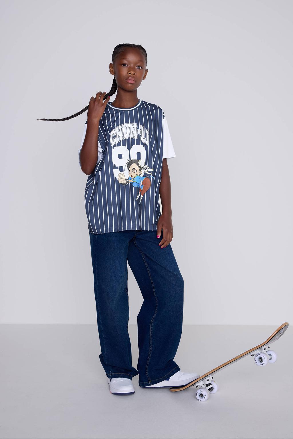 Coolcat T-shirt Chun Lee blauw / wit