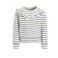 Anytime sweater met streep wit / blauw
