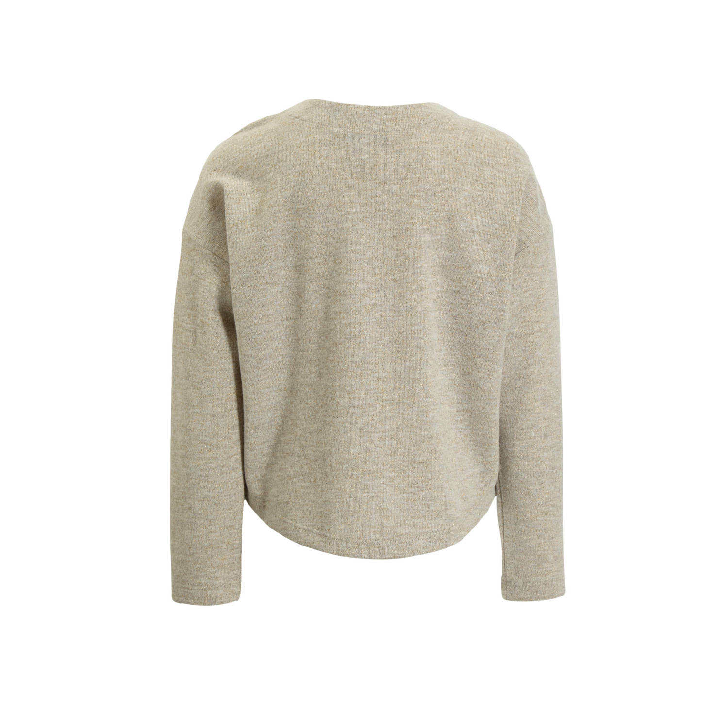 anytime gebreide glitter trui grijs met gouden lurex
