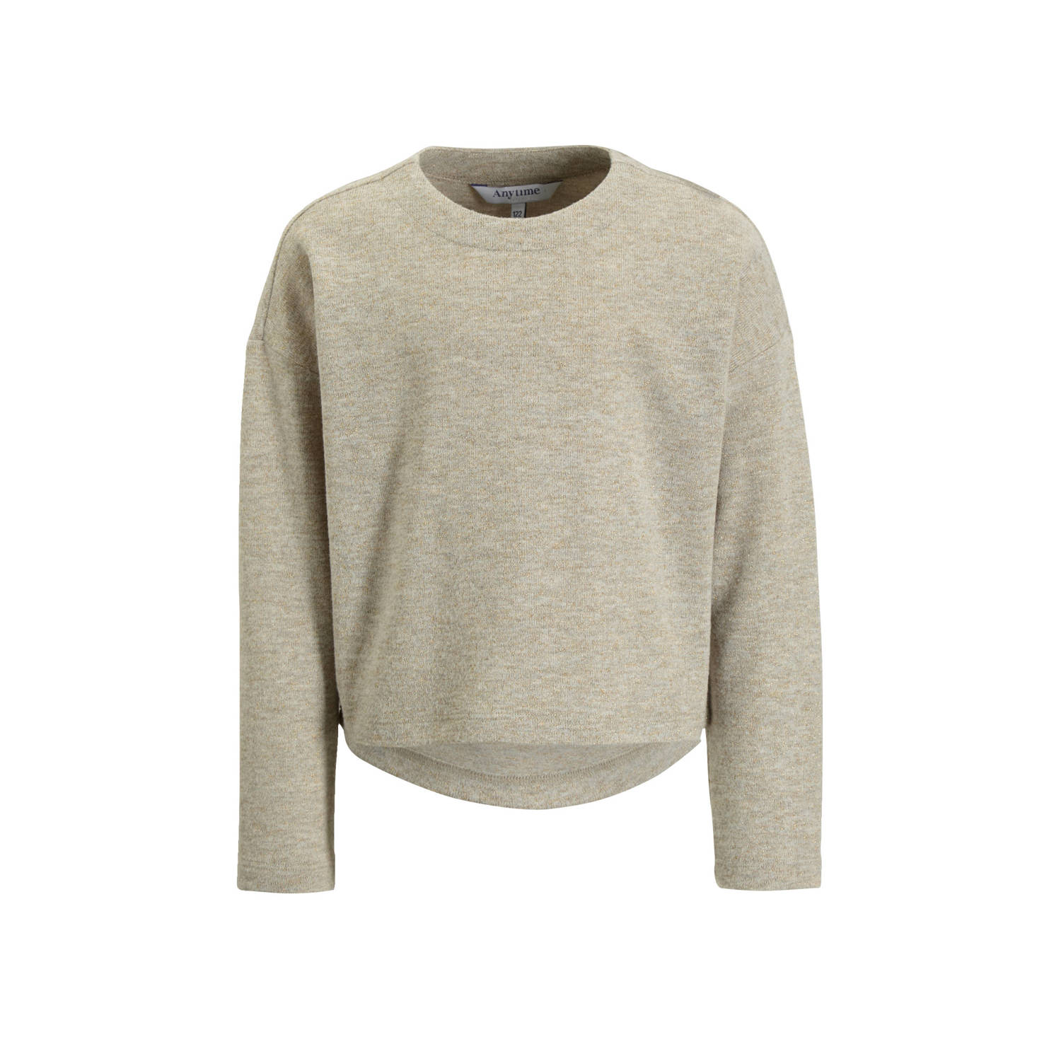 Anytime gebreide glitter trui grijs met gouden lurex