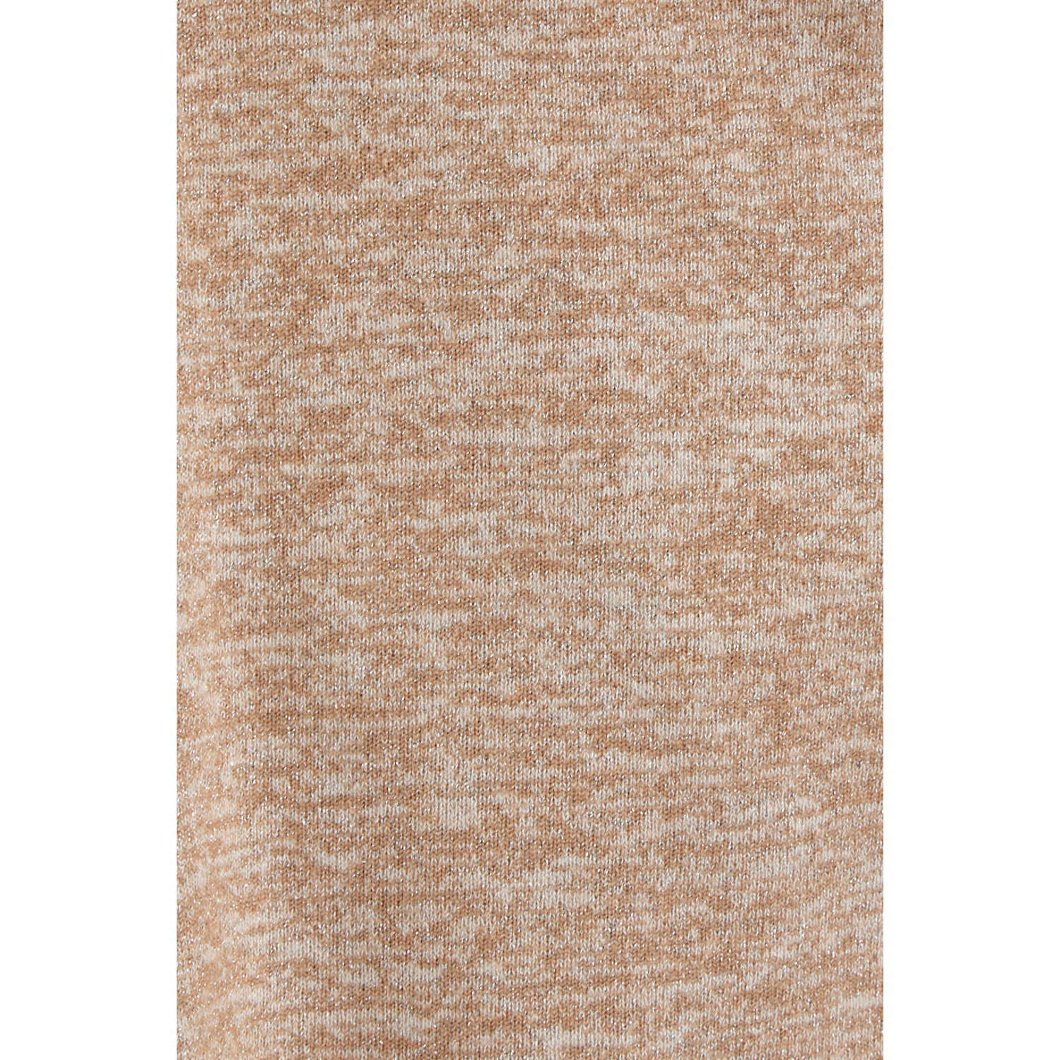 anytime gebreide glitter trui beige met gouden lurex