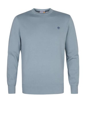 fijn gebreide pullover van katoen lichtblauw