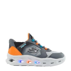 slip-on sneakers met lampjes grijs/oranje