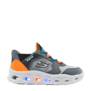 slip-on sneakers met lampjes grijs/oranje