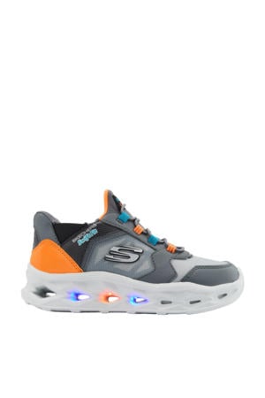 slip-on sneakers met lampjes grijs/oranje
