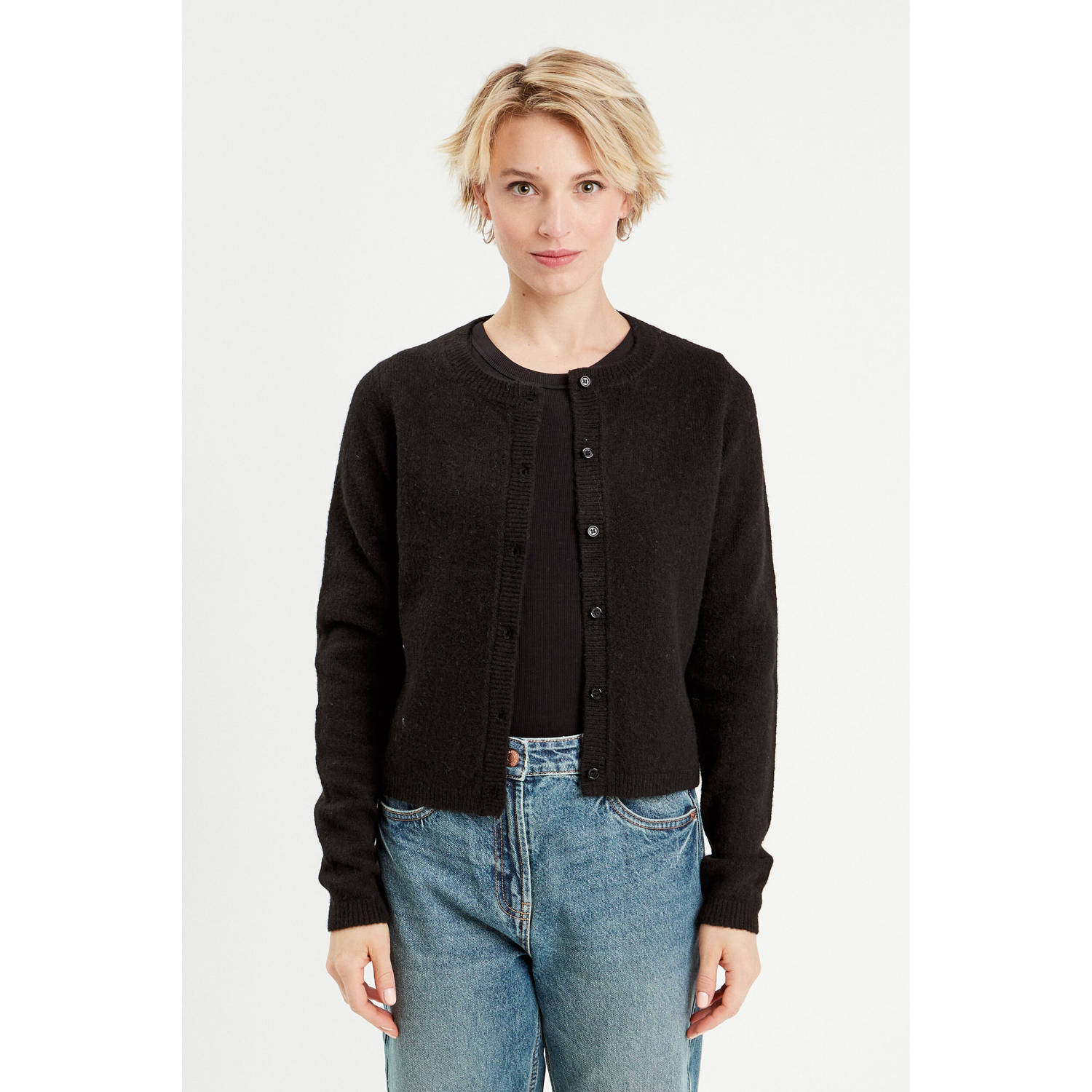 Cache gebreid vest jet black