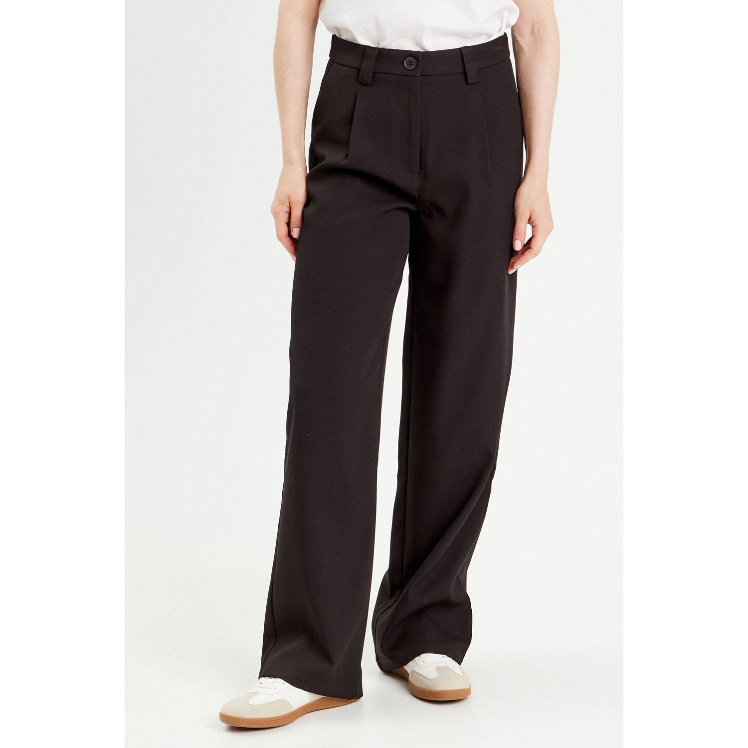 Cache straight fit pantalon zwart