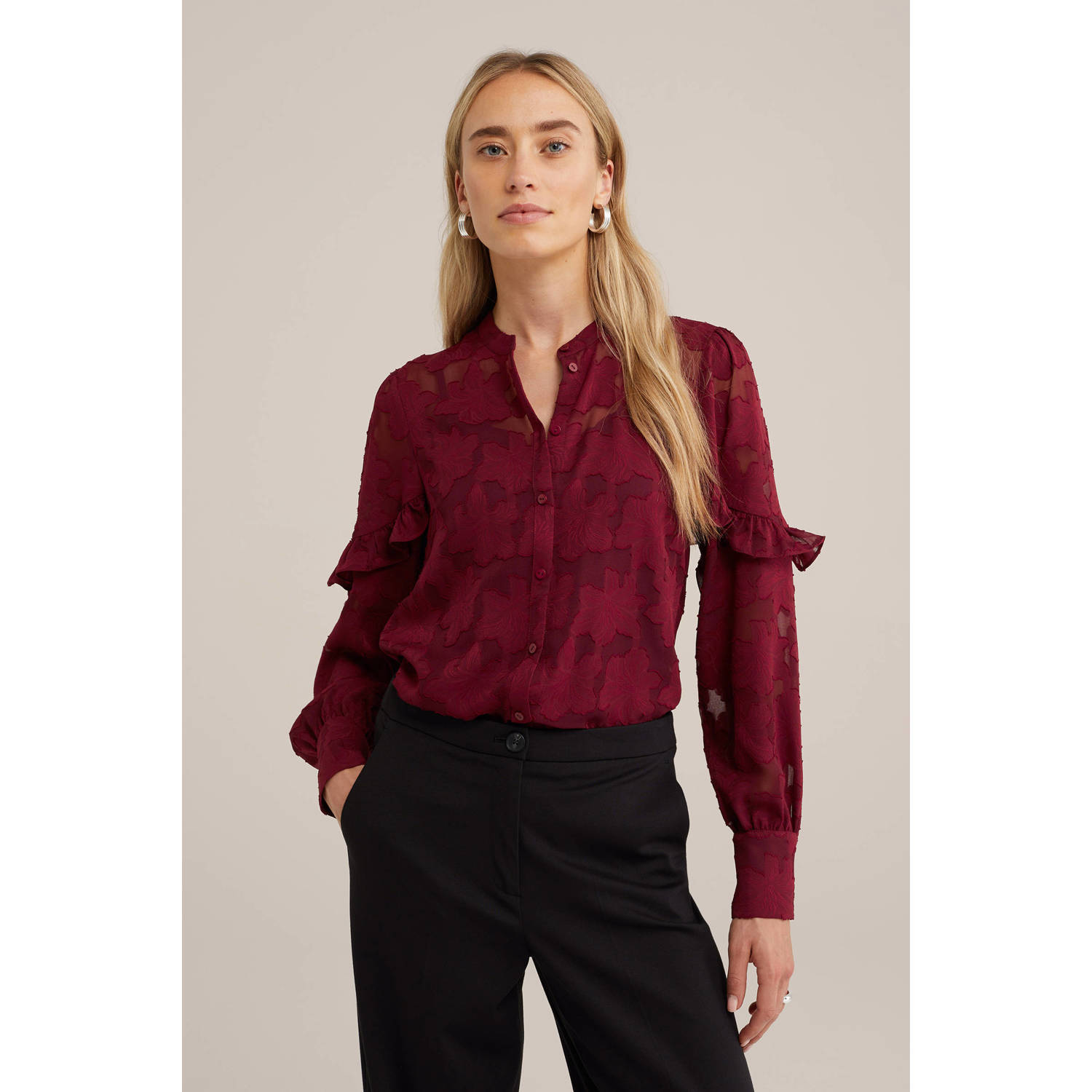 WE Fashion blouse donkerrood