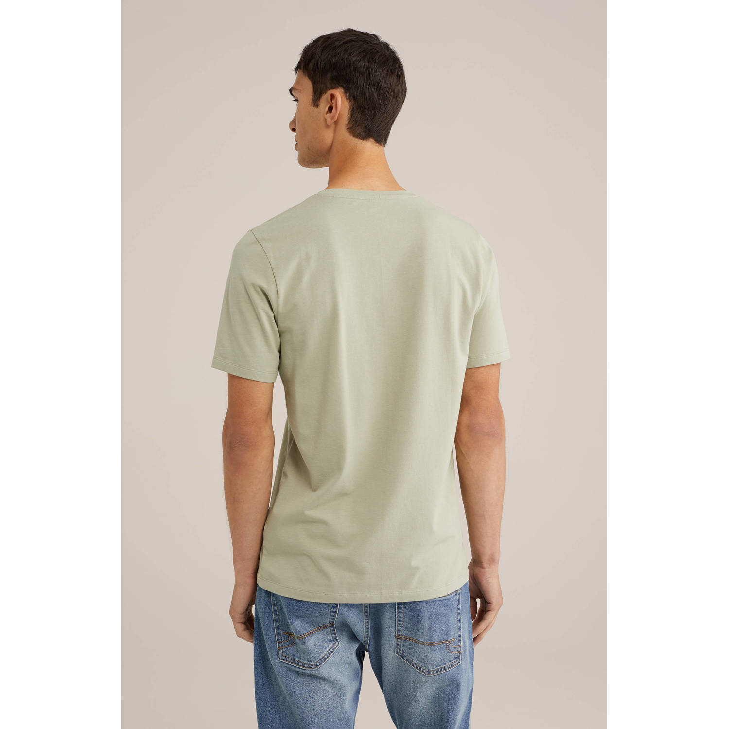 WE Fashion slim fit T-shirt oregano