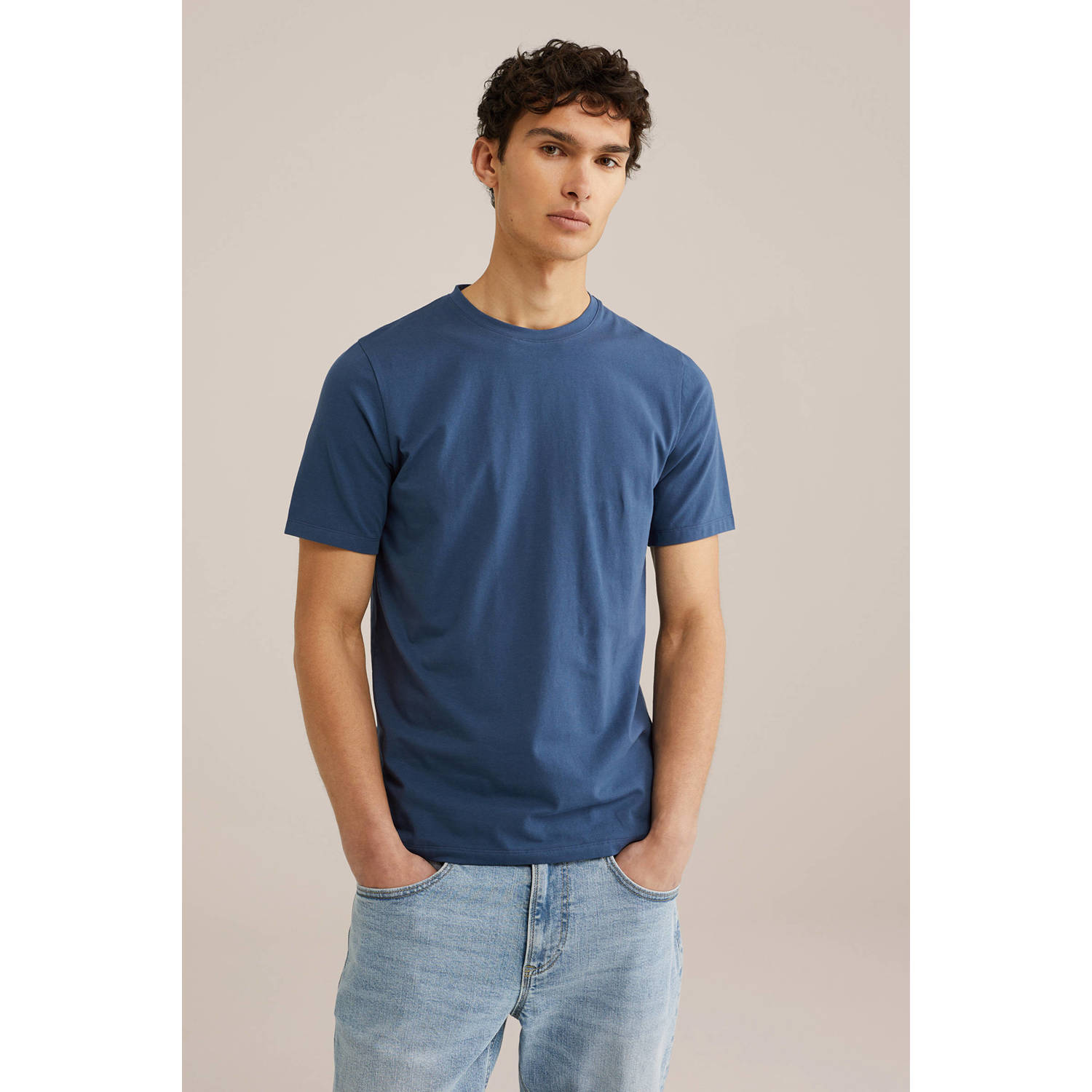 WE Fashion slim fit T-shirt faded night