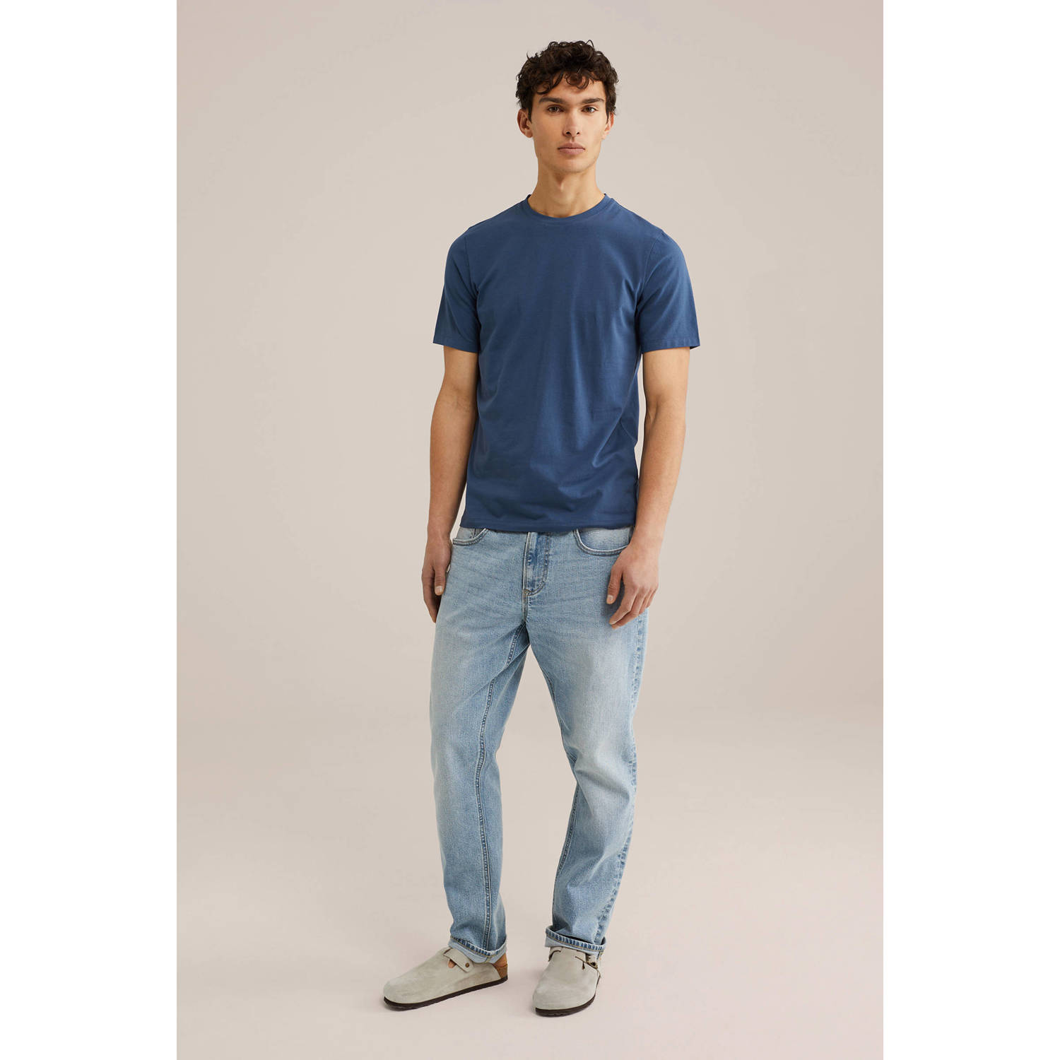 WE Fashion slim fit T-shirt faded night