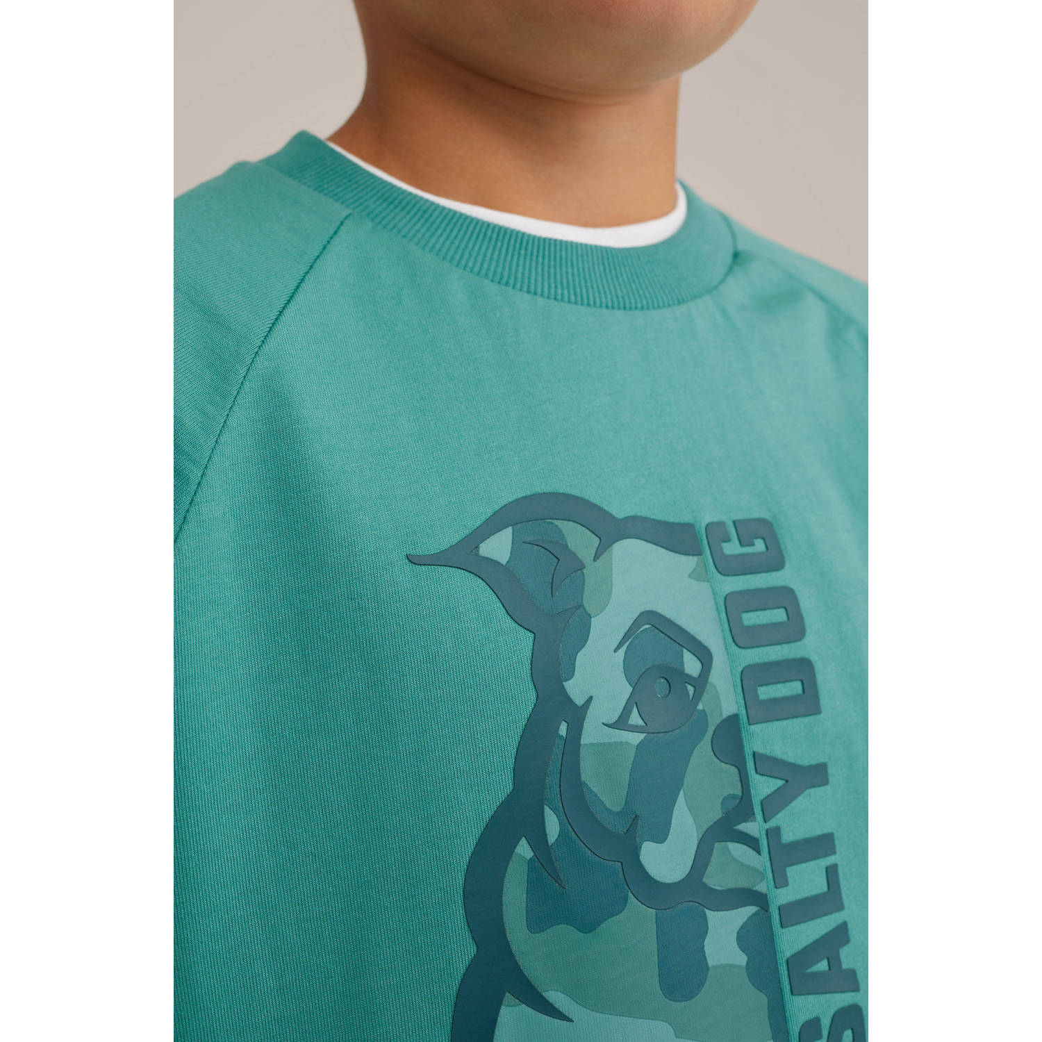 Salty Dog longsleeve met printopdruk groen