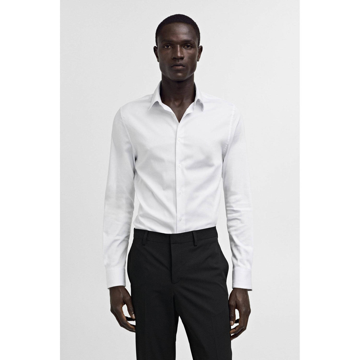 Mango Man super slim fit overhemd wit