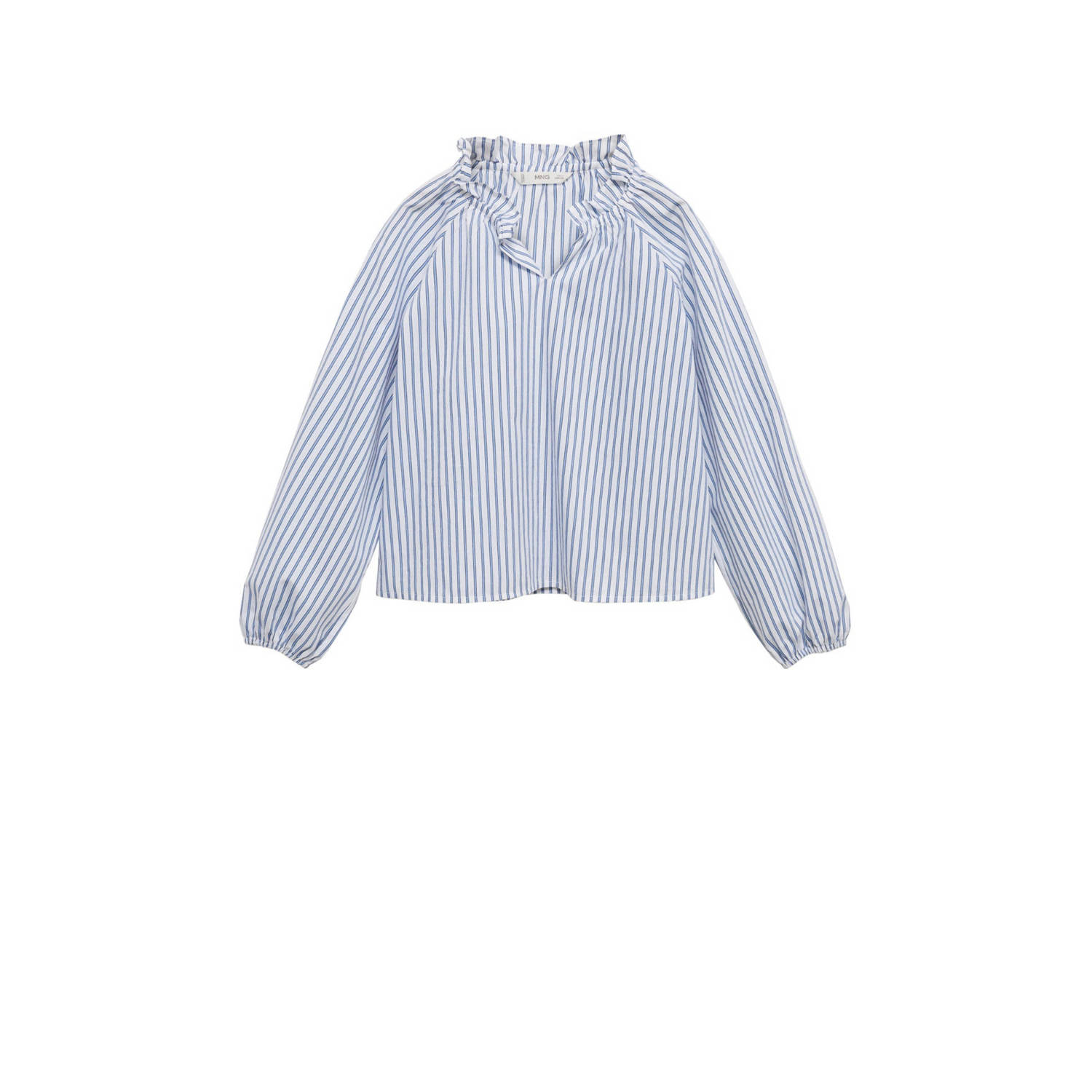 Mango Kids gestreepte top wit blauw