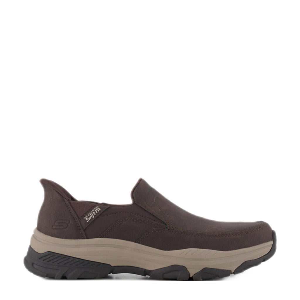 Bruine heren Skechers instappers van imitatieleer