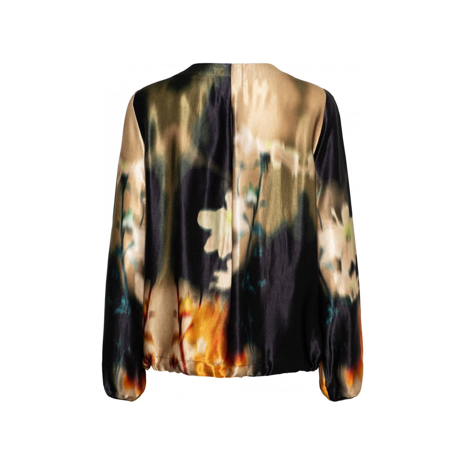 &Co Woman gebloemde top ALEXANDRA zwart taupe oranje