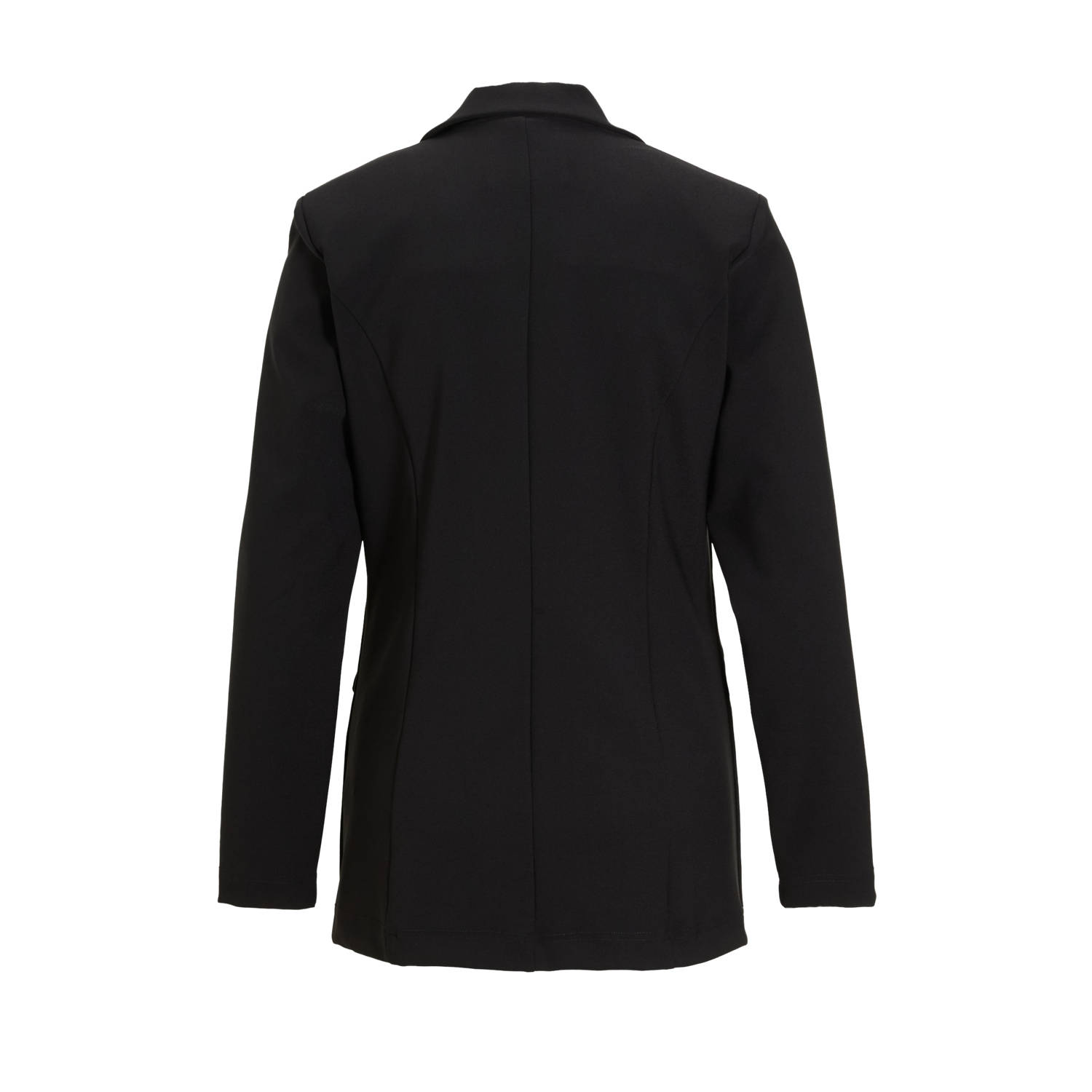 &Co Woman rechtvallende blazer van heavy travelstof zwart
