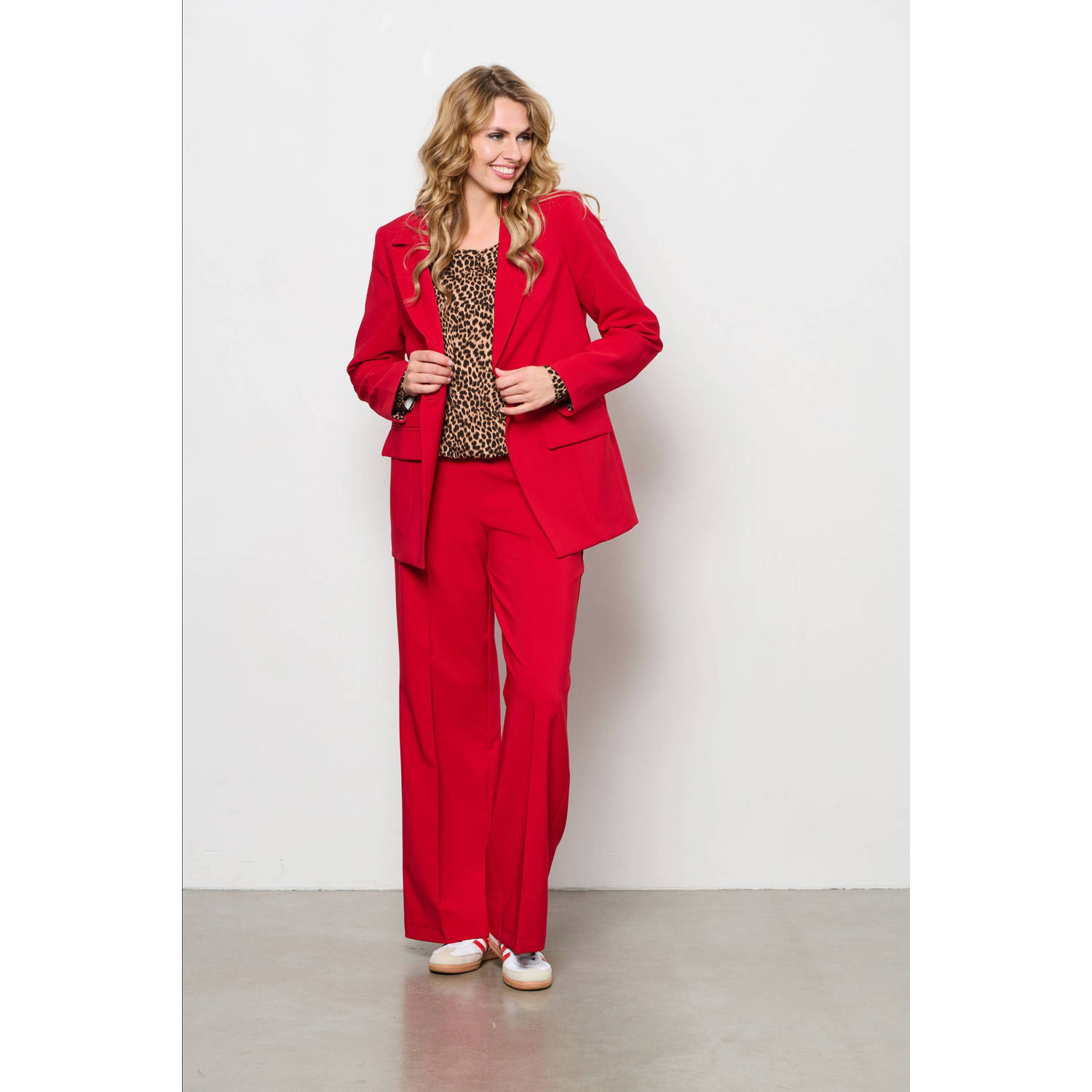 &Co Woman top LINN ANIMAL met panterprint bruin zwart