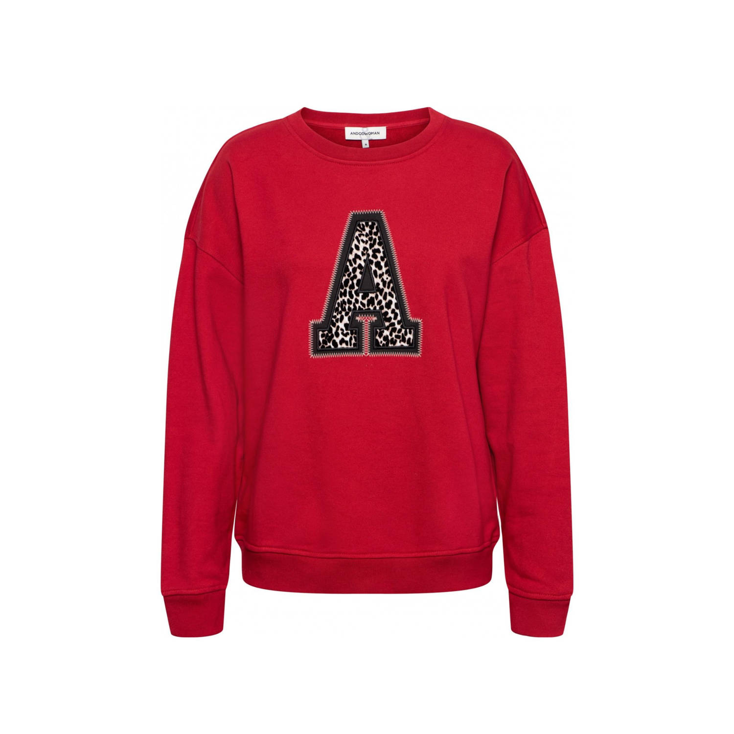 &Co Woman Rood Sweater met Artwork Red Dames