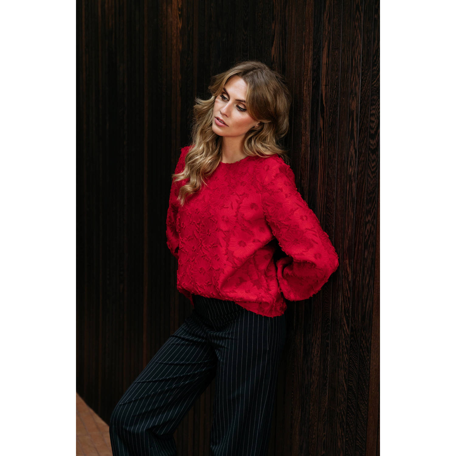 &Co Woman Erin Lange Mouw Top Bl319 Red Dames