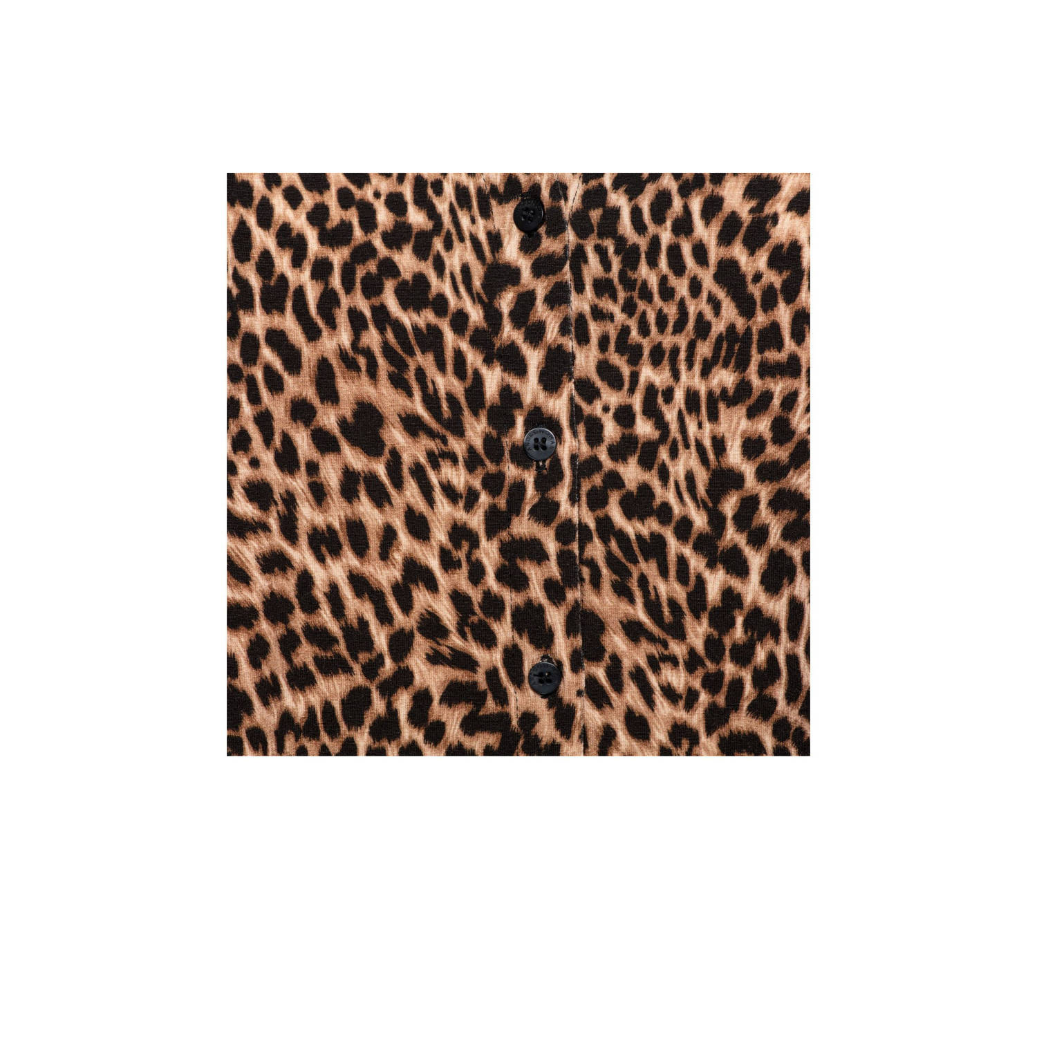 &Co Woman blouse VAYEN ANIMAL met panterprint bruin zwart