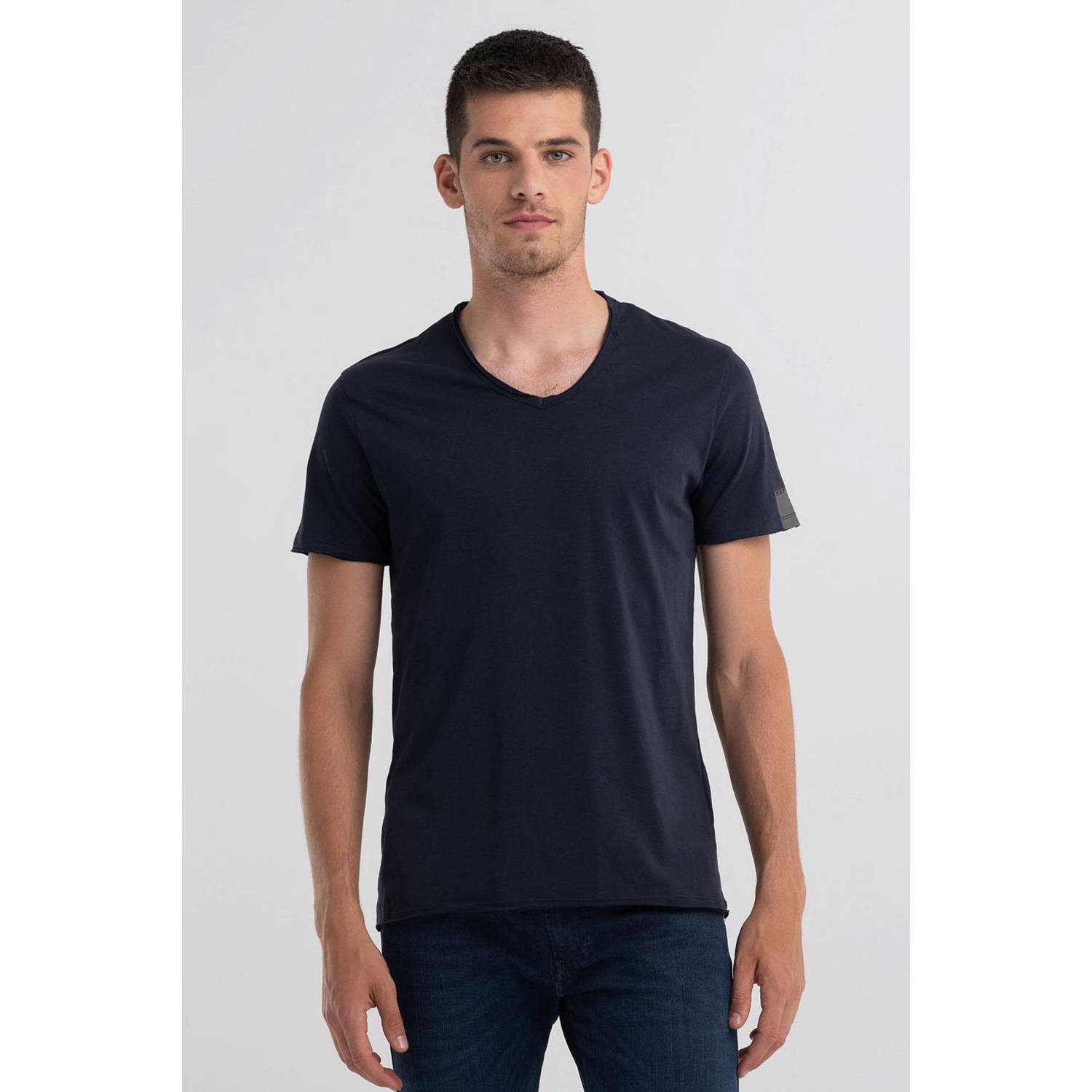 Replay Raw Cut V-neck Shirt Heren