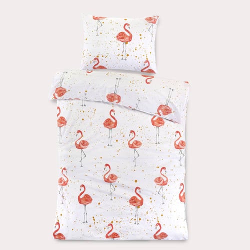 NOUS Kids katoenen dekbedovertrek 1-persoons roze (140x200 cm) afbeelding
